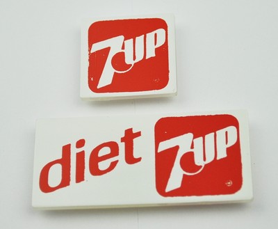 Dr. Pepper 7up + diet 7 up USA Plastik Labels Automaten Beschriftung Schilder