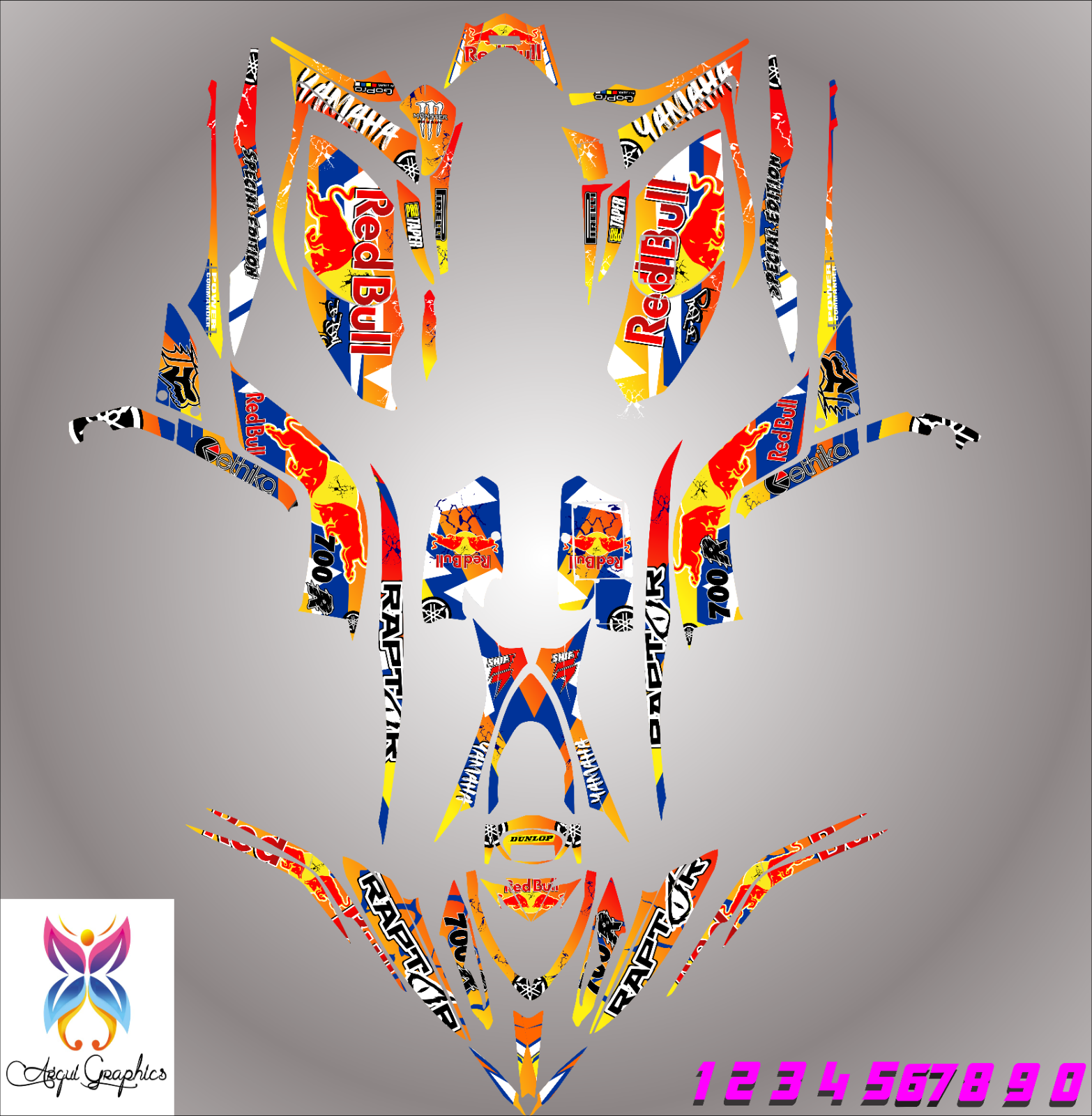 Yamaha Raptor 700 Graphics kit 20062013 atv decals stickers eBay