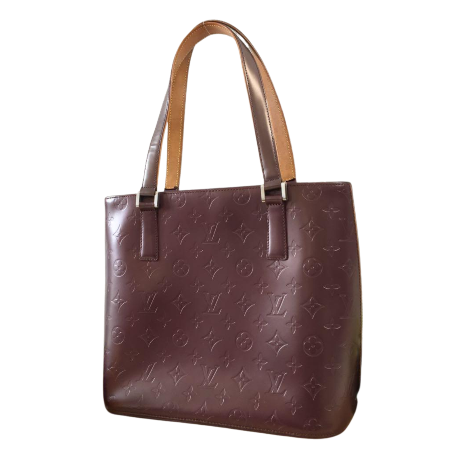 Louis Vuitton Monogram Mat Viole Purple Stockton Tote Bag M55116 Authentic-image