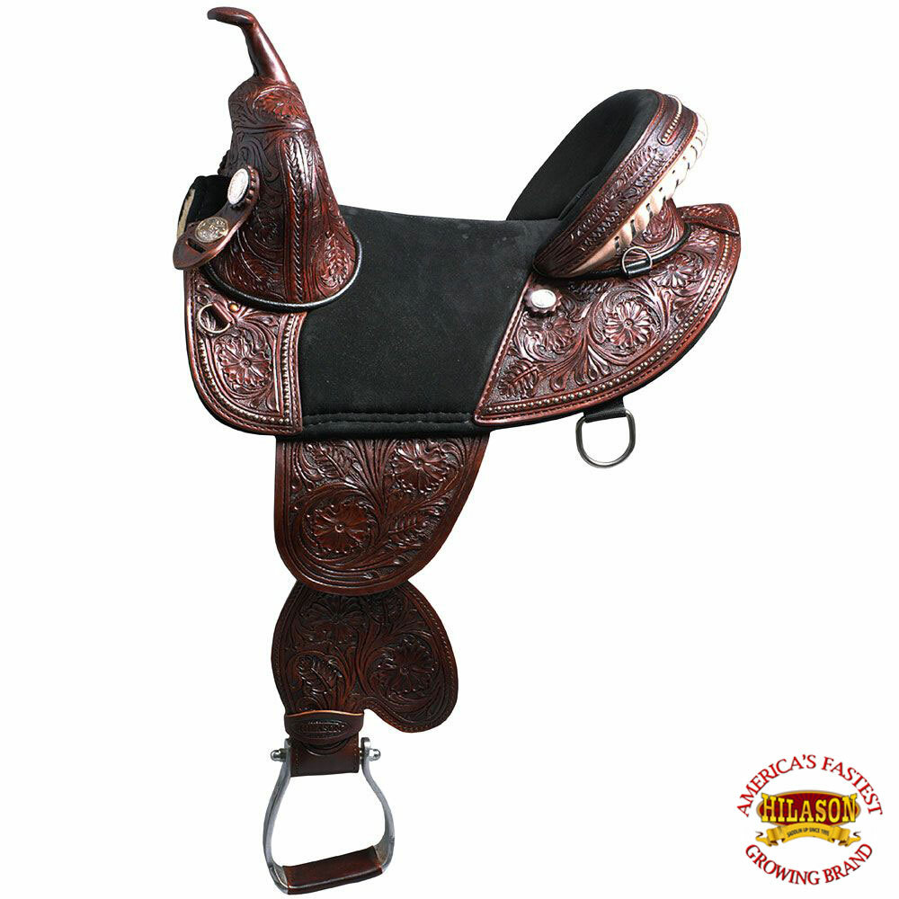 C-M-13 13 carreras de barril Hilason sin árboles Western Trail Americana de cuero silla de montar C-M-13 13 carreras de barril Hilason sin árboles Western Trail Americana de cuero silla de montar