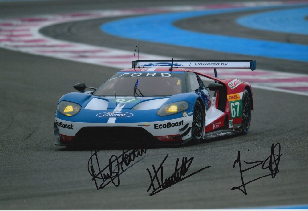 Franchitti Priaulx Tincknell Autographed Ford GT 12x8 Le Mans 2016 Photo