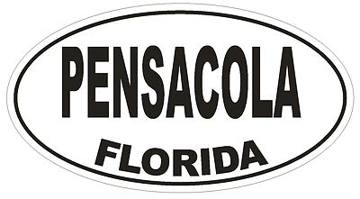 Pensacola Florida Oval Bumper Sticker or Helmet Sticker D1584 Euro Oval