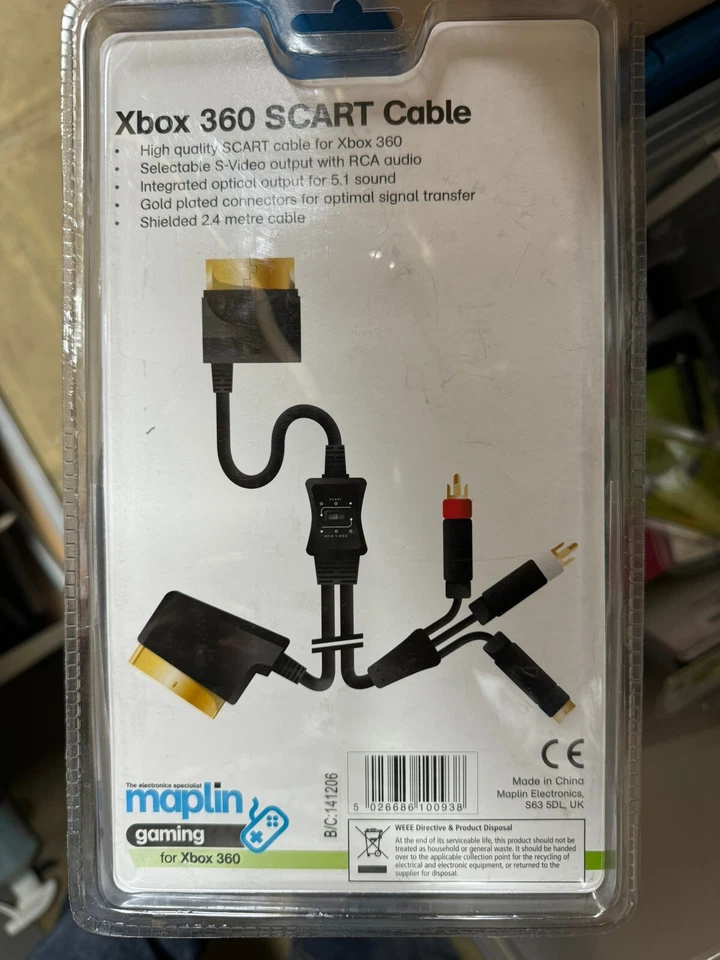 MAPLIN XBOX 360 S-VIDEO SCART TV AV CABLE LEAD ADAPTER OPTICAL OUT 5.1 BRAND NEW - Image 2 of 4