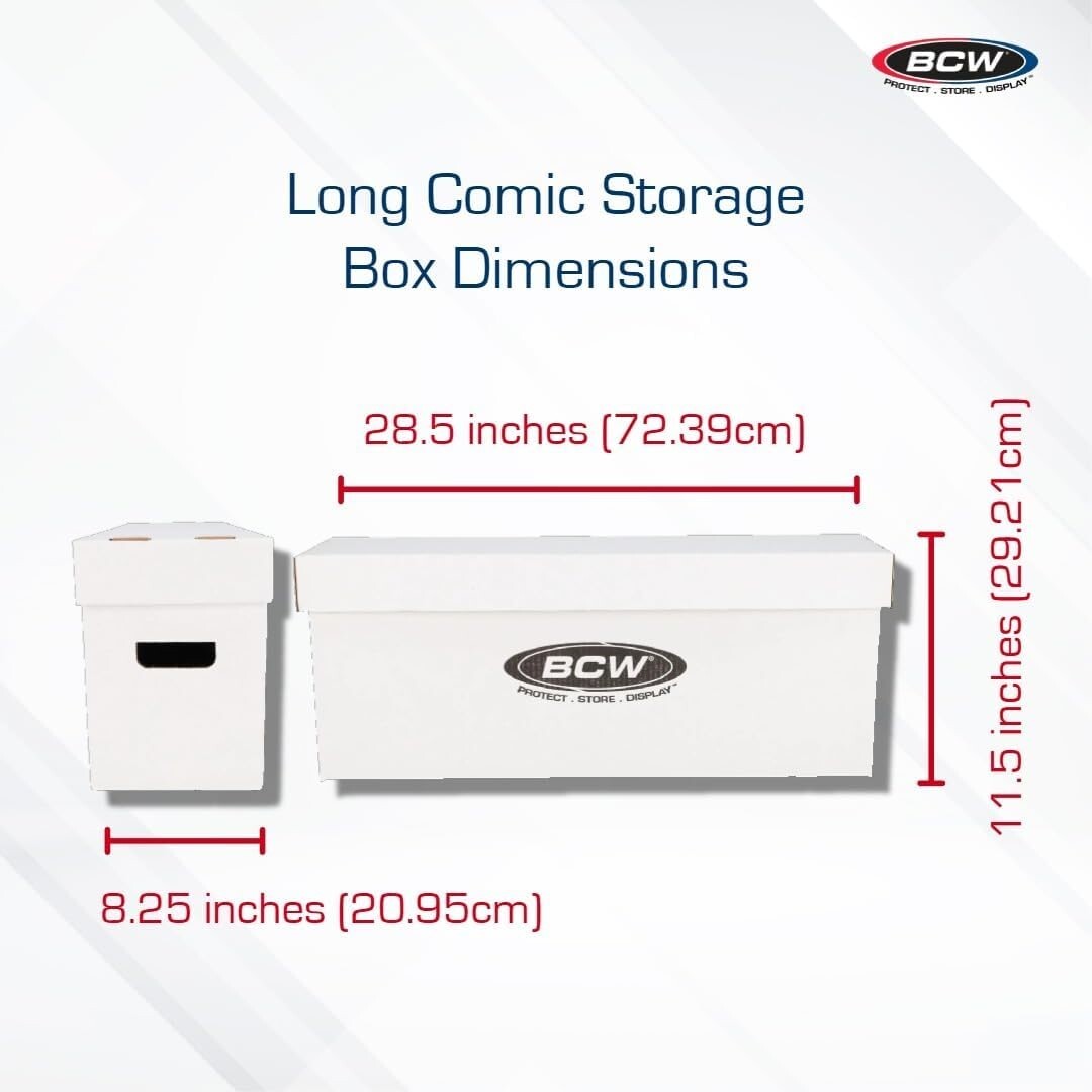 Long Comic Book Storage Box BCW Holds 200-225 Books Stackable 10 Units Deal