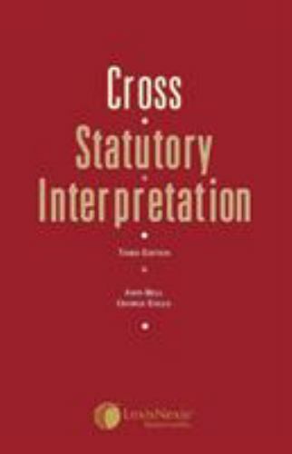 Cross Statutory Interpretation By George Engle John S Bell And Rupert Cross Uk Trade Paper For Sale Online Ebay