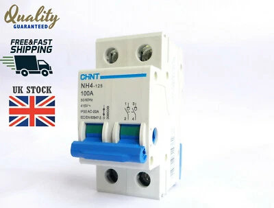 Chint NH4-125 100 AMP 2 (Double) Pole Mains Switch Disconnector 400V Isolator