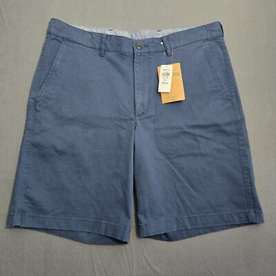 L.L. Bean Men 36W Standard Fit Navy Lakewashed Stretch khaki Shorts NWT