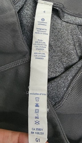 Lululemon Clam Digger II Shorts Size 4 Wide Leg Cropped Shorts Gray Ribbed Waist - Picture 7 of 8