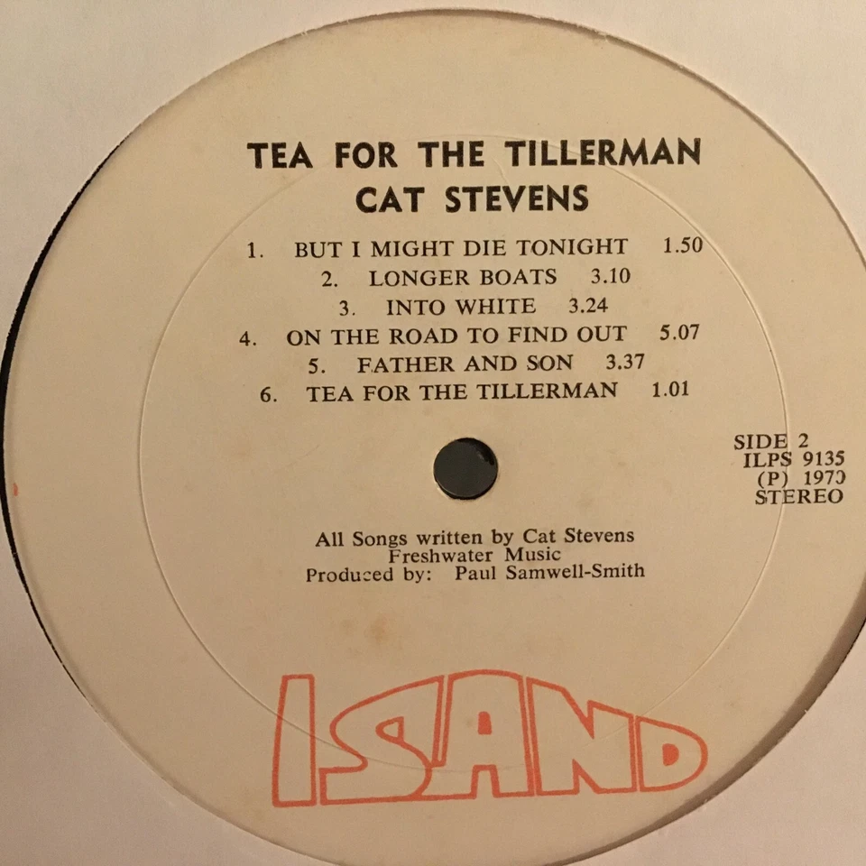CAT  STEVENS    LP   TEA FOR THE TILLER MEN   ( WHITE LABEL PROMO ) - Image 4 of 4
