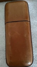 Ashton Brown Leather Cigar Case Holds 3 Cigars