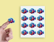 x24 Colourful Fish Scrapbooking Journal Envelope Seal Craft Vinyl Stickers ss126