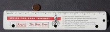 Sears Bicycle Safety Bikes & Gym Shoes Metal Ruler Made in USA SCARCE Vintage +