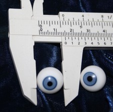 Antique Blue Doll Eyes glass hand-blown mouth-blown c 15mm 5/8 "