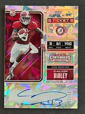 Calvin Ridley 2018 College Ticket Cracked Ice Rookie Auto /23