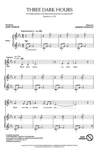 Brookfield Press Three Dark Hours Choirtrax Cd