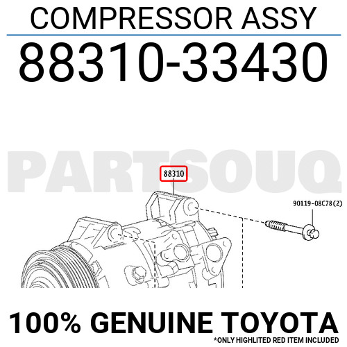 8831033430 Genuine Toyota COMPRESSOR ASSY 88310-33430 | eBay 