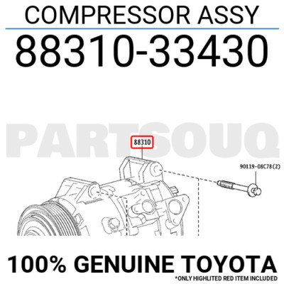 8831033430 Genuine Toyota COMPRESSOR ASSY 88310-33430 | eBay