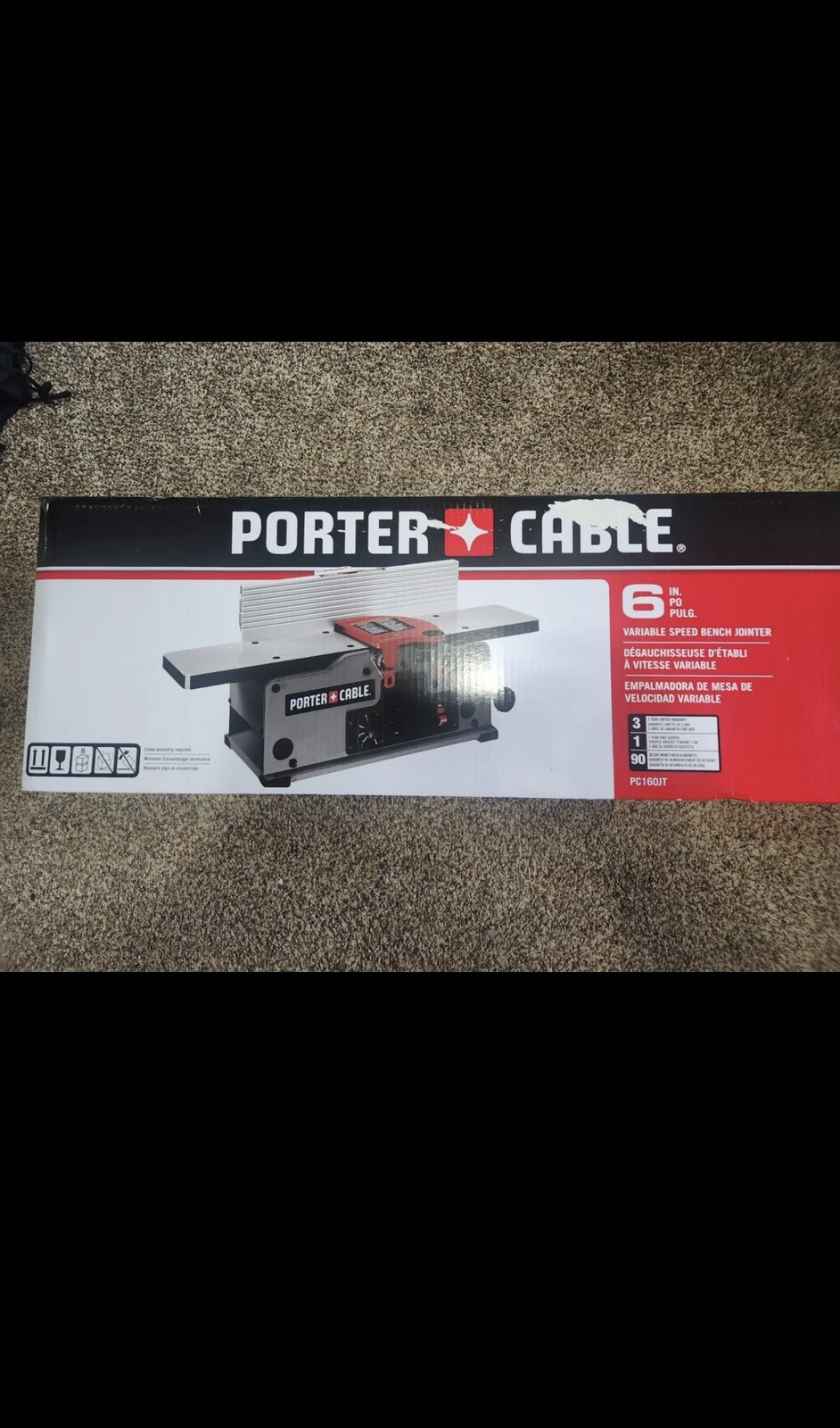 PORTERCABLE Corded 6" Variable Speed Benchtop Jointer 6inch 10amp