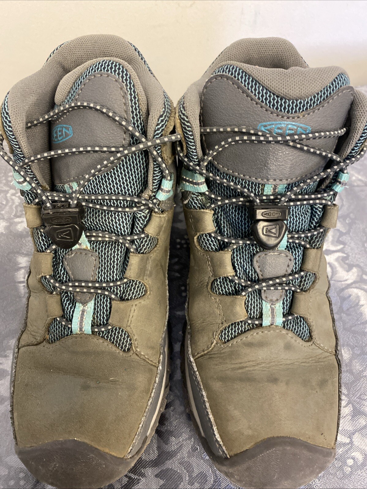 Keen Kids Targhee Mid impermeabile taglia 4 grigio porcellana UK 3