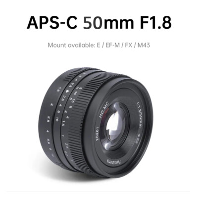 APS-C Prime Portrait Lens 50mm F1.8 For Canon EF-M Sony E Fuji X M4/3 Mount XS10