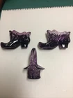 Vintage,Fenton, Amethyst, "Slipper" Hand Painted And Signed Lot!!!