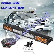 22 Inch 120w Led Light Bar Single Row Spot Flood Combo Work 4wd Truck Suv Atv 24