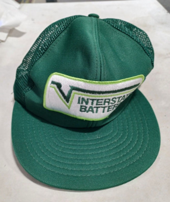 Interstate Batteries Green Mesh Back Snapback Trucker Hat Cap One Size Fits All