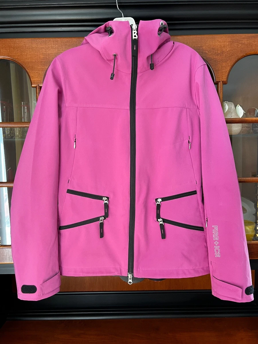 BOGNER Womens FIRE ICE Hooded Softshell Jacket Size 40 Plum Purple Pink Mauve