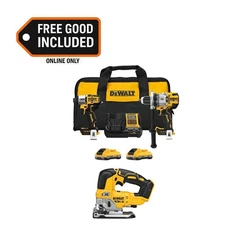 20-Volt MAX Lithium-Ion Cordless 2-Tool Combo Kit and Brushless Jigsaw with (2