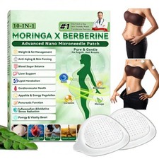Parche adelgazante Luxarise Moringa y Berberina 10 en 1 avanzado nano microagujas