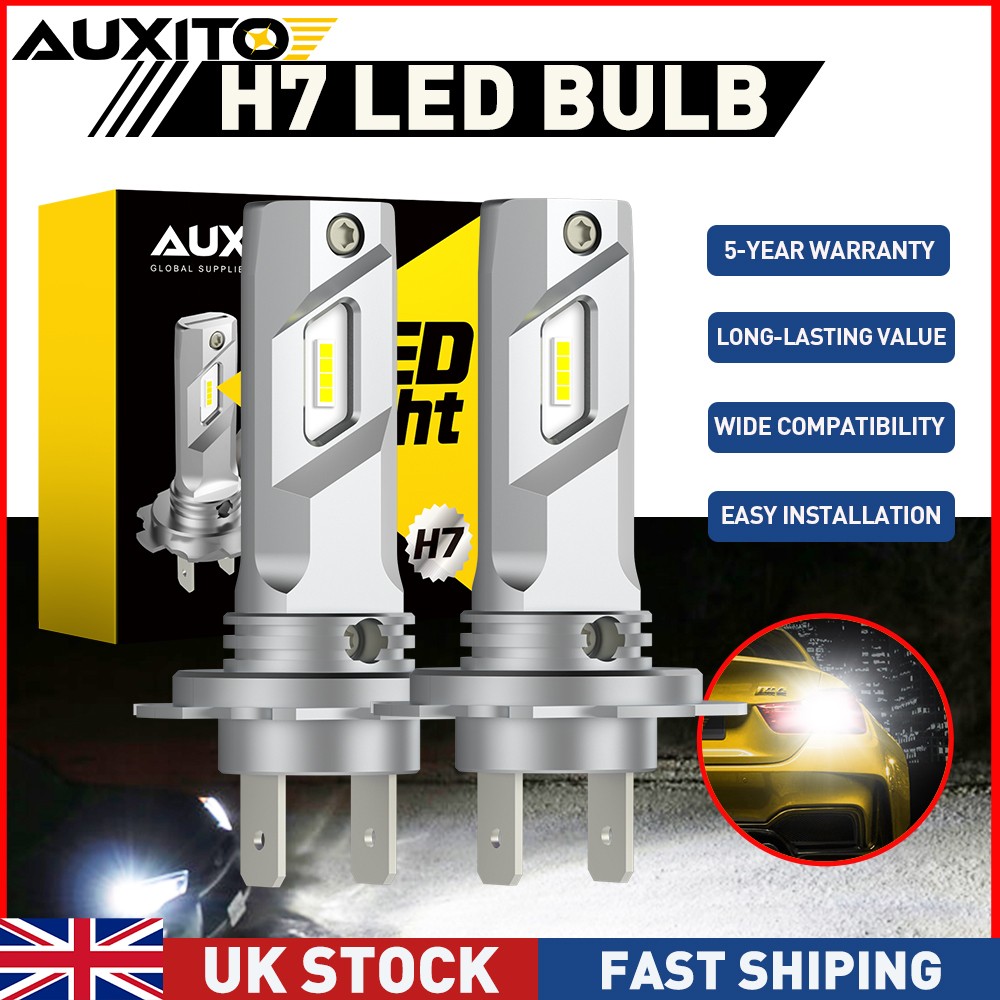 AUXITO H7 LED Headlight Bulbs High Low Beam 6500K Bright White CANBUS ERROR FREE