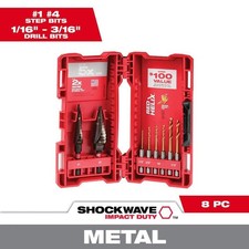 Milwaukee SHOCKWAVE Impact-Duty Titanium Step Bit Set 8-Piece 