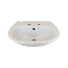 Fressh Wall Hung 2TH White Basin 450mm x 330mm with Hangers 357219WH