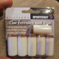 Sportcraft Press-On Cue Ferrules And Leather Tips - 1 pack, 3 12mm, 3 13mm EA