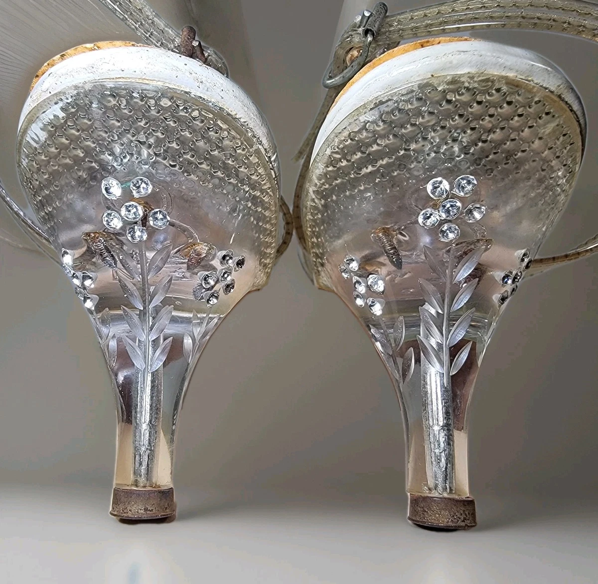 1950s cocktail dress shoes Vintage 1950s 1960s Metallic Silver Heels, Sparkly Ornate Floral Filigree  Jeweled Toes, Formal Dress, Wedding, Bride, Cocktail Party