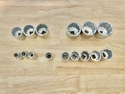 Wright Tool 15-Pc 1/2  Drive 12-Pt Socket Set 3/8  - 1-7/16 , ***3 Sizes Missing