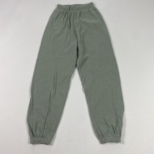 Skims Pants Womens XS Green Ribbed Jogger Lounge Drawstring Waist Sweatpants