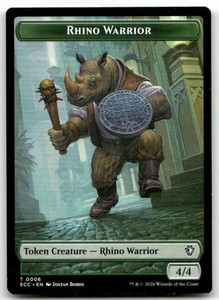 Rhino Warrior // Elemental (0009) Double-Sided Token