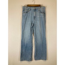 90s Retro Aeropostale Womens 10 Light Blue High Rise Wide Leg Denim Jeans