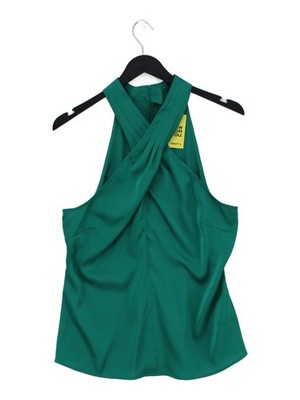 Guess Damen Top L grün Polyester mit Elasthan ärmellos hochgeschlossen Basic