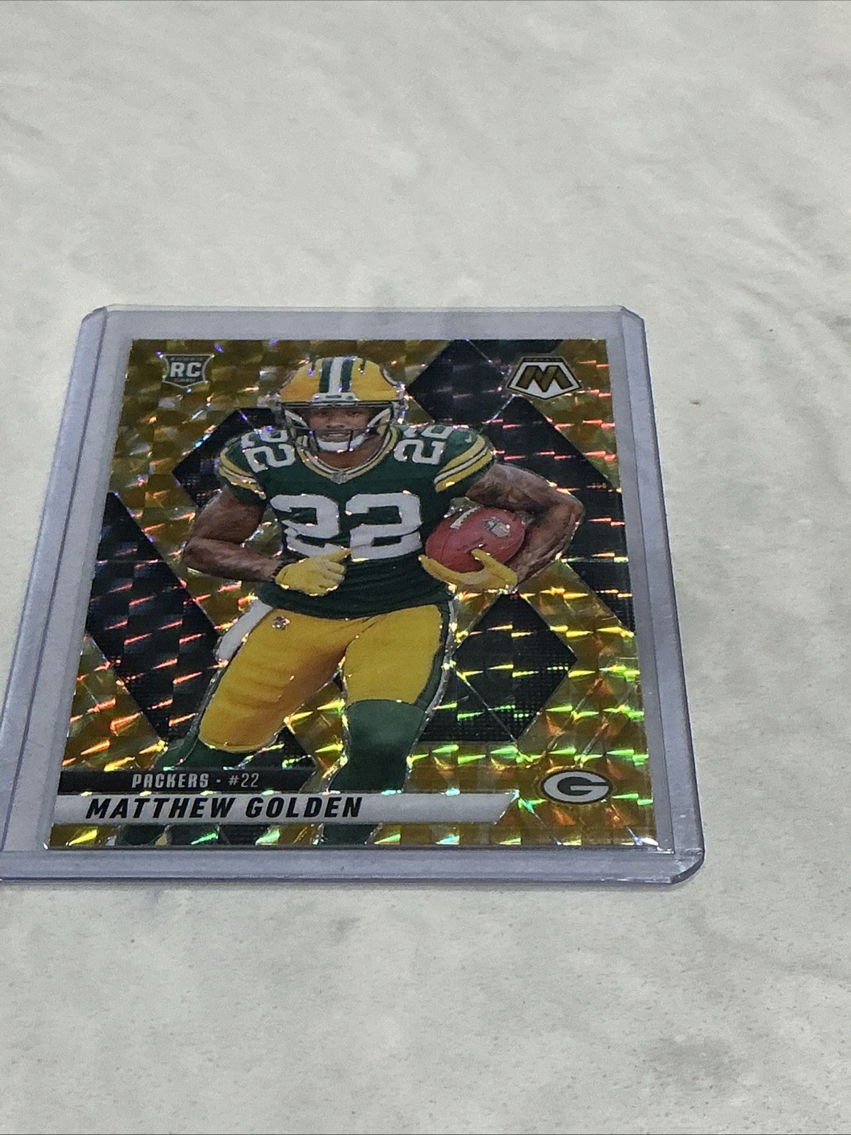 2025 Panini Mosaic #323 Matthew Golden RC - COLOR MATCH - Reactive Yellow Prizm