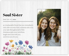 Best Friend Picture Frame, Soul Sister Wooden Photo Frame 4x6 Photo Frame