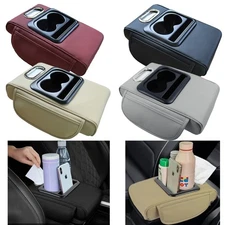 Car Accessories Armrest Cushion Cover Center Console Box Pad with Cup Holder USA