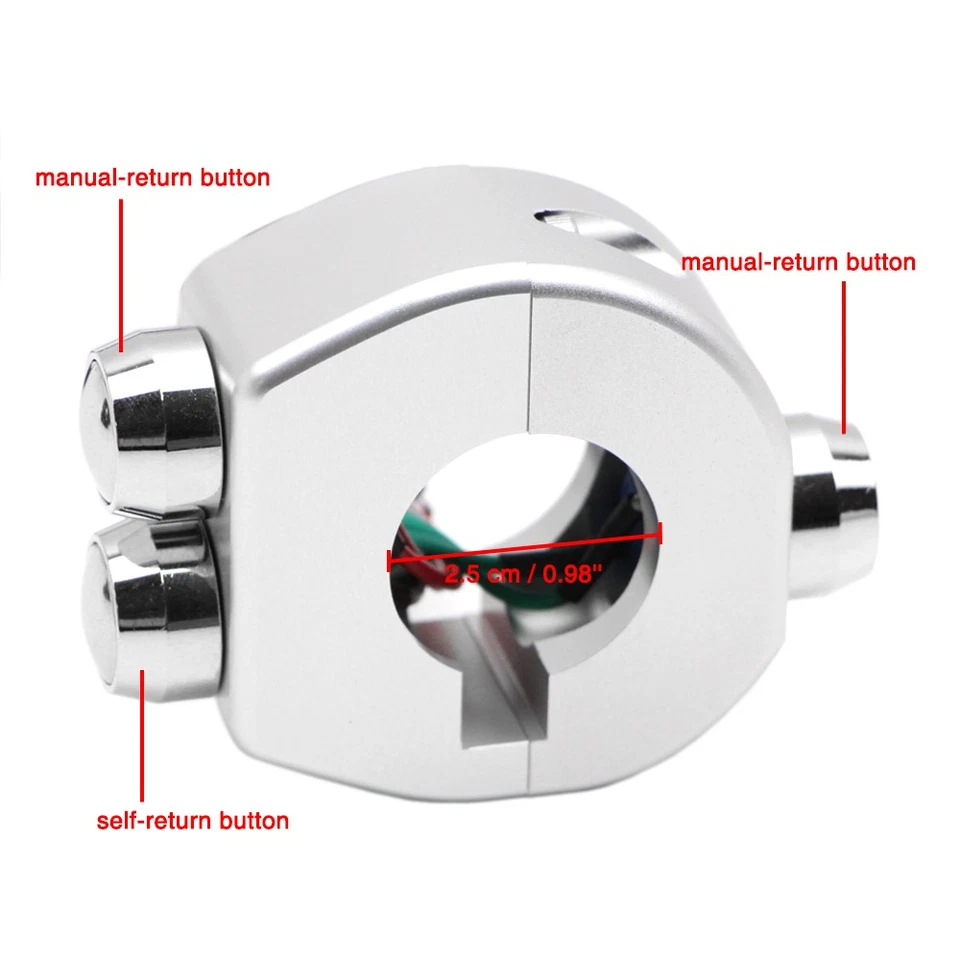 Щелчок кнопочный переключатель 1 дюйм 25 мм для мотоцикла руля / мгновенный универсальный - Изображение 2 из 2