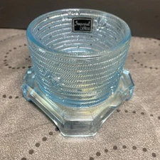 Lenox/Imperial Ice Blue Iridized Glass Covered Bee Hive Honey  Keeper/Pot NO LID