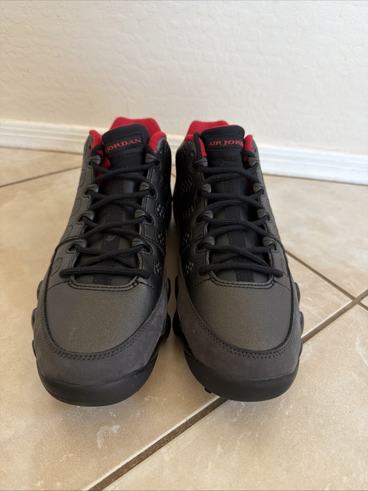 Size 9 Air Jordan  Retro 9 Low Golf Charcoal Black True Red FJ5934-002 thumbnail 2
