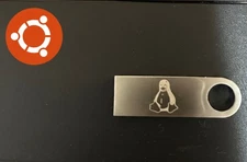 Ubuntu Linux 24.04.3 LTS on Bootable USB Flash Drive with Tux Logo (2025)
