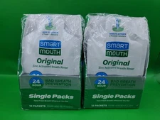 2 Pack - 20 SmartMouth Original Single Packs Fresh Mint Fix Bad Breath Rinse New