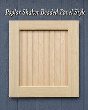 Replacement Cabinet Doors, Poplar Shaker Beaded Panel, Made-to- Order