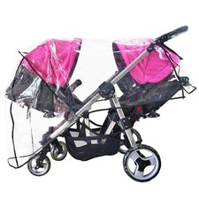 Double Stroller Rain Cover Universal Waterproof Wind Shield Travel Protector